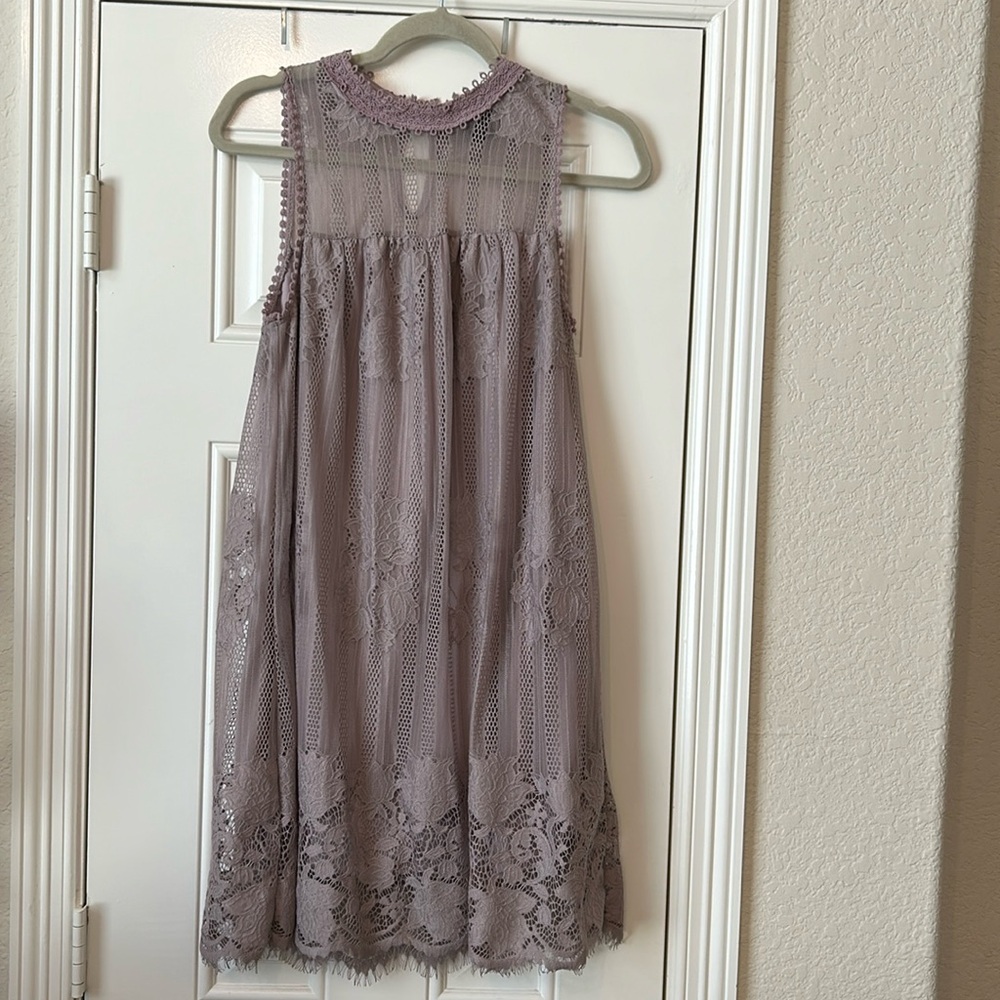 Miss Chievous Mauve Purple Sleeveless Lace Babydoll Dress Medium M